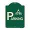 Signmission Parking With Cycle and Lock Symbol Heavy-Gauge Aluminum Architectural Sign, 24" x 18", G-1824-24625 A-DES-G-1824-24625 - alternate 1
